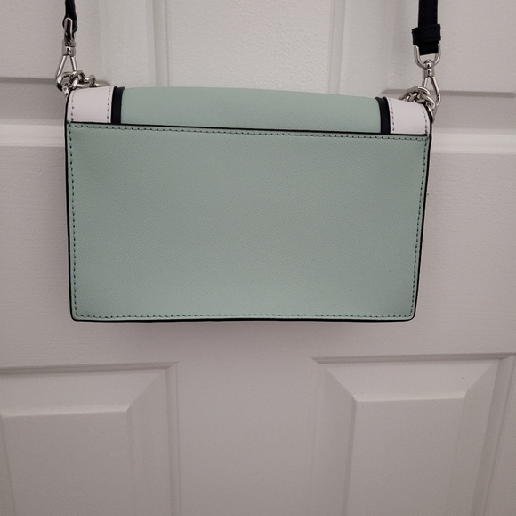 Kate Spade Cameron Colorblock Blue,Green  white Silver Soffiano Leather.Gorgeous - Picture 6 of 7